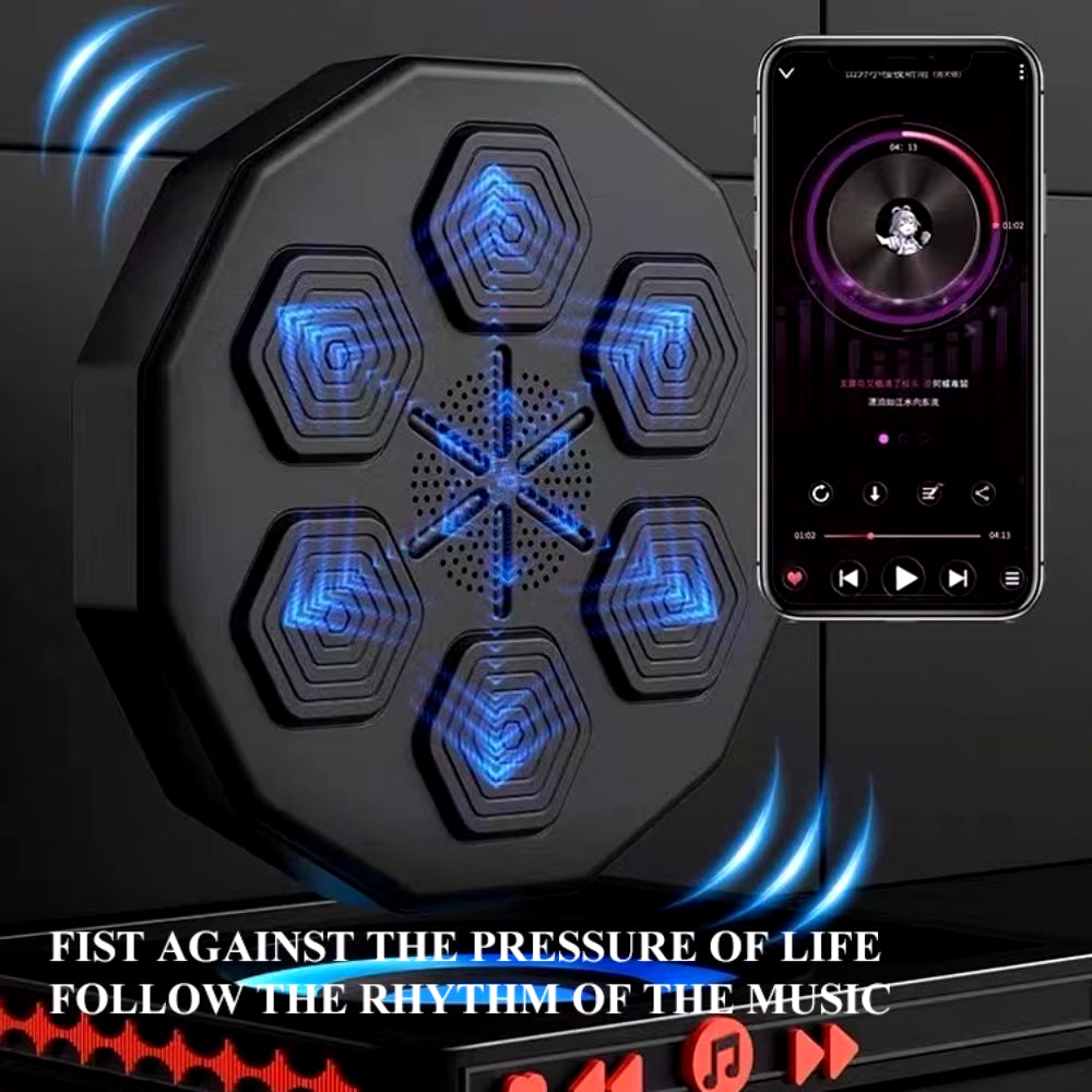 LED Electronic Music Boxing Machine Home Wall Mount Smart Music Boxer for Adults Teens Home Exercise Music Boxer